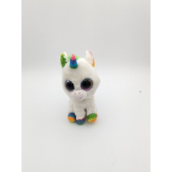 Ty Beanie Boo 2017 White and Rainbow 7" Plush Pixy The Unicorn - Picture 1 of 5